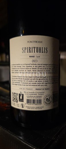 Languedoc Corbières Fontfroide SPIRITUALIS 2023