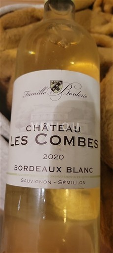 Bordeaux Bordeaux valkoviini Château Les Combes 2020