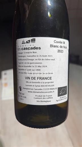 Weine Blanc sec Cuvée M Blanc de Noir Domaine Les Cascades 2023 Frankreich Languedoc Nicht spezifiziert AOC