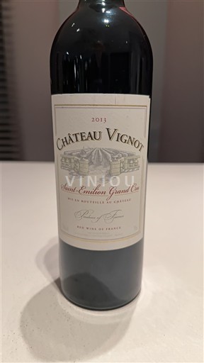 Bordeaux Saint-Émilion Grand Cru Grand Cru Château Vignot 2013