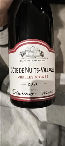 Borgoña Côte de Nuits Villages Domaine Désertaux-Ferrand Vieilles Vignes 2020