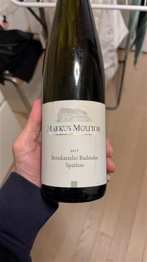 Moselle Mosel Markus Molitor Bernkasteler Badstube Spatlese Riesling 2017