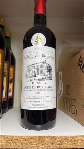 Bordeaux Blaye-Côtes-de-Bordeaux Château Mallard Rousseaux 2018