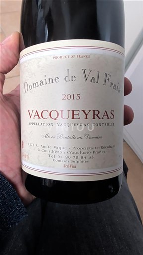 Vallée du Rhône Vacqueyras Domaine Val Frais 2015
