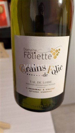 Thung lũng sông Loire Thung lũng Loire Domaine La Foliette Grains de Folie Không niên vụ