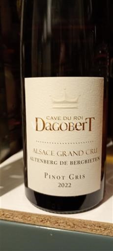 Alsace Pinot Grigio Grand Cru Cave du Roi Dagobert Pinot Gris 2022