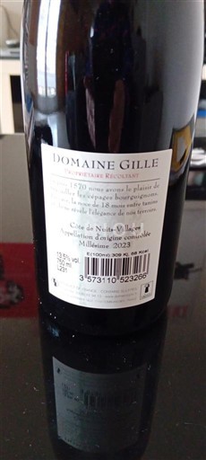 Bourgogne Côte de nuits villages Domaine Gille La julbigne 2023