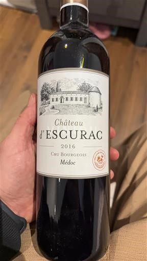 Bordeaux Médoc Cru Bourgeois Château Escurac 2016