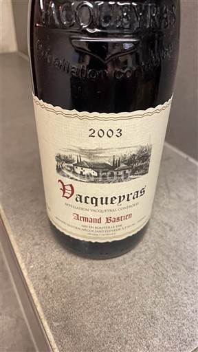 Wijnen Rouge sec Armand Bastien 2003 Frankrijk Rhônevallei Vacqueyras AOC