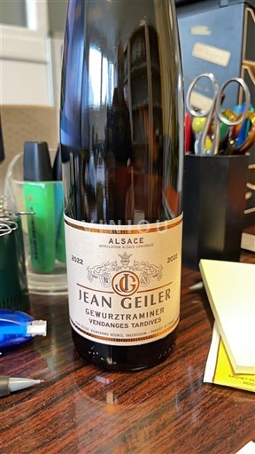 Vin Blanc moelleux Jean Geiler 2022 France Alsace Vin de France Vendanges Tardives