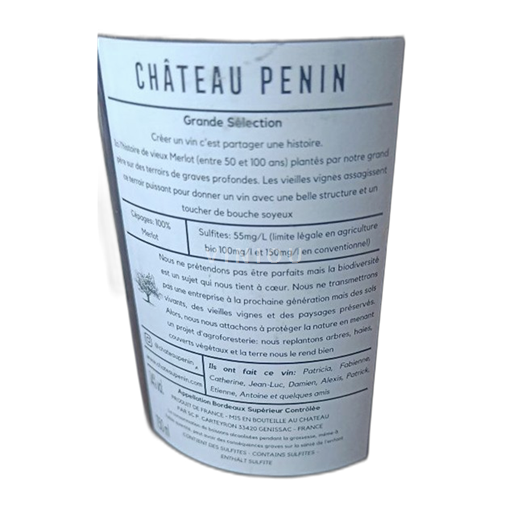 Bordeaux Château Penin Grande Sélection 2018