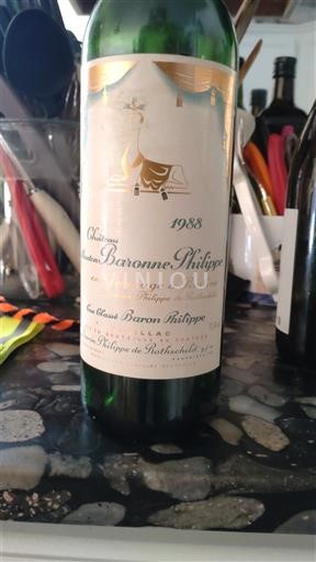 Bordeaux Pauillac Château Baronne Philippe 1988