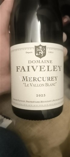 Borgogna Mercurey Domaine Faiveley Le Vallon Blanc 2023
