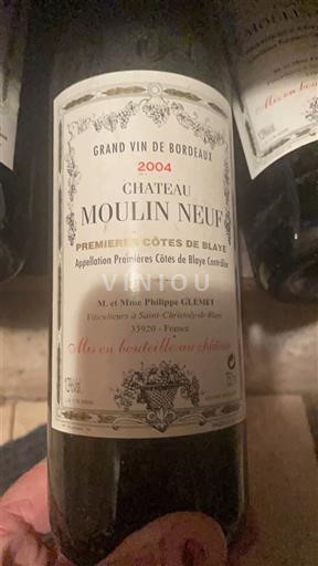 Bordeaux Blaye-Côtes-de-Bordeaux Château Moulin Neuf 2004
