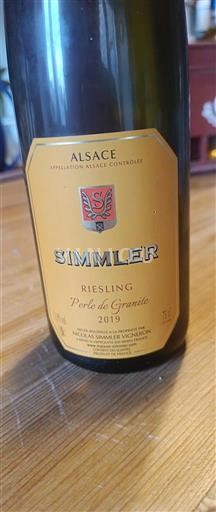 Vin Blanc sec Perle de Granite Simmler 2019 France Alsace Vin de France