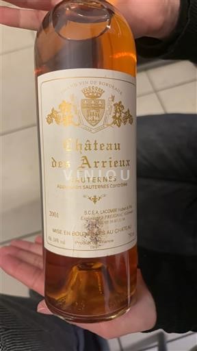 Bordeaux Sauternes Château S Arrieux 2001