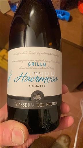 Vinos Blanc sec Haermosa Masseria del Feudo 2018 Italia Sicilia DOC
