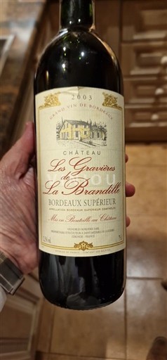 Bordeaux Bordeaux superiore Château Les Gravières de La Brandille 2003