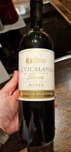 La Rioja Rioja Bodegas Bilbaínas La Vicalanda Reserva 2001