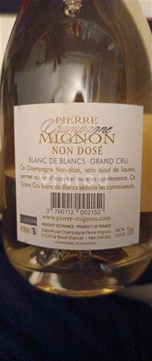 Champagne Grand Cru Pierre Mignon Non Dosé Niet-geïntegreerd