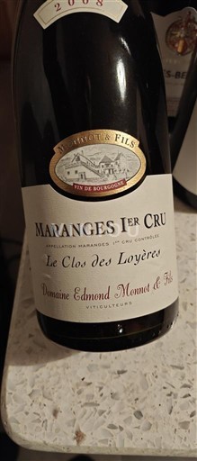 Borgogna Maranges Premier Cru Domaine Edmond Monnot et Fils Le Clos des Loyères 2008