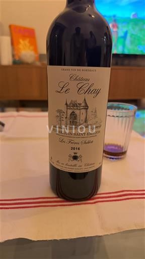 Bordeaux Puisseguin-Saint-Émilion Château Le Chay Les Terres Châlées 2016