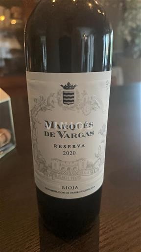 La Rioja Rioja Marqués de Vargas Reserva 2020