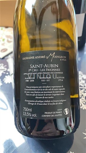 Burgundi Saint-Aubin Premier Cru Domaine André Mongeon & Fils 1er Cru - Les Frionnes 2020