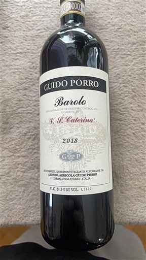 Piëmont Barolo Guido Porro V. S. Caterina 2018
