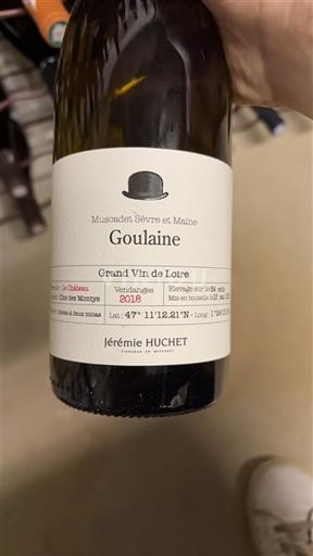 Loire Valley Muscadet Sèvre et Maine Jérémie Huchet Goulaine 2018