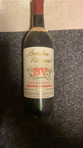 California AVAs Napa Valley Beaulieu Vineyard Georges de Latour Private Reserve 1981