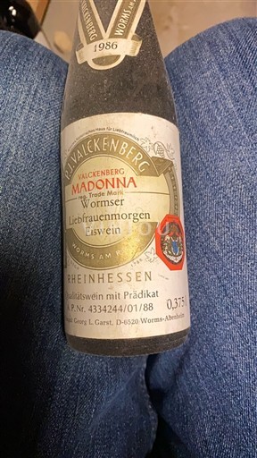 Rheinhessen Valckenberg Madonna Wormser Liebfrauenmorgen Eiswein 1986