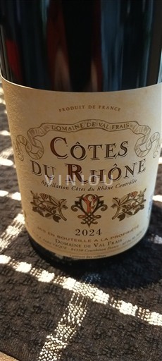 Thung lũng Rhône Côtes-du-rhône Domaine Val Frais 2024