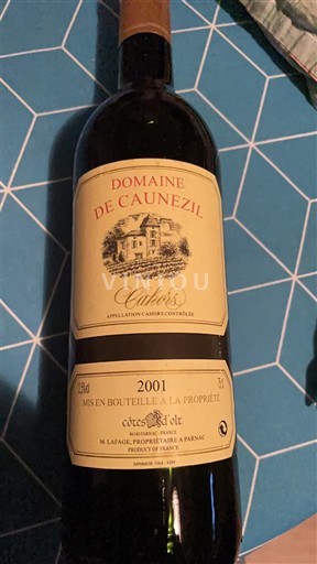 Sud-Ouest Cahors Domaine Caunezil 2001