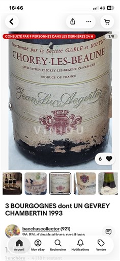 Bourgogne Chorey-lès-Beaune Jean-Luc Aegerter 1989