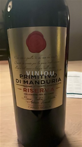 Apulien Primitivo di Manduria Carlo Scala Collezione per gli amici Icke årgångsbetecknad