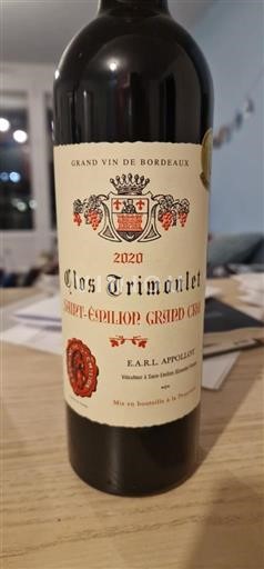 Bordeaux Saint-Émilion Grand Cru Grand Cru Clos Trimonlet 2020
