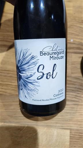 Vin Rouge sec Sol Château Beauregard Mirouze 2020 France Languedoc Corbières AOC