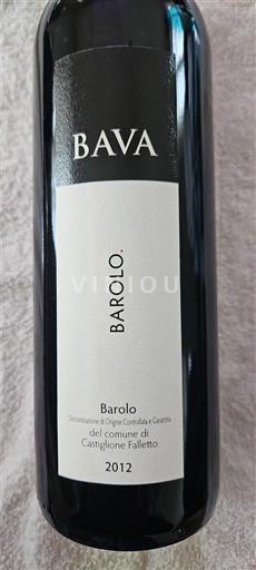 Piemonte Barolo Bava del comune di Castiglione Falletto 2012