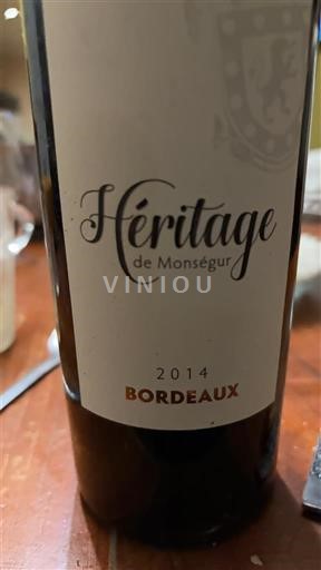 Bordeaux Héritage de Monségur 2014