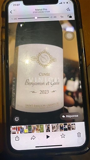 Bordeaux Saint-Émilion Grand Cru Grand Cru Benjamin et Gaëlle 2023