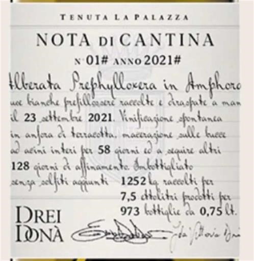 Емілія-Романья Tenuta La Palazza - Drei Donà Alberata Prephylloxera in Amphora 2021