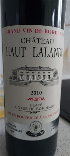 Burdeos Blaye-Côtes de Burdeos Château Haut Lalande 2010