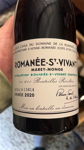 Burgund Romanée-Saint-Vivant Grand Cru Domaine La Romanée-Conti Marey-Monge 2020