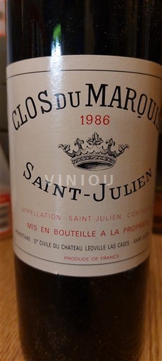 Bordeaux Saint-Julien Clos du Marquis 1986