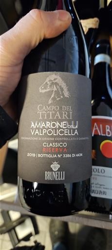 Benátsko Amarone della Valpolicella Brunelli Campo del Titari 2019