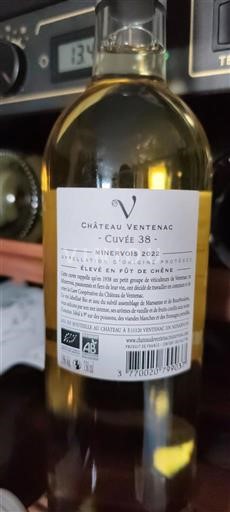 Vina Blanc sec Cuvée 38 Château Ventenac 2022 Francija Langvedok Minervois AOC