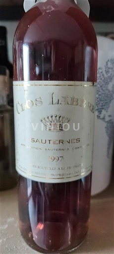 Bordeaux Sauternes Clos Labérine 1997