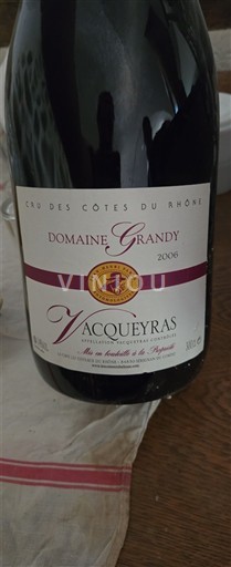 Thung lũng Rhône Vacqueyras Domaine Grandy 2006