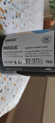 Sydvestfrankrig Marcillac Domaine Cros Mansois 2021